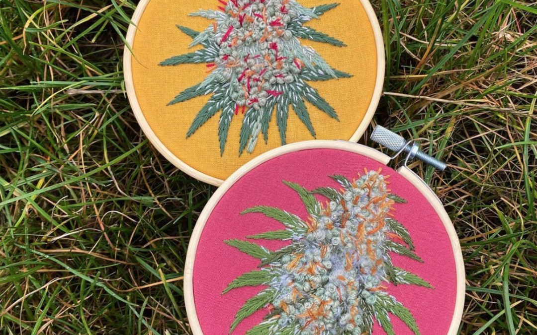Cannabis embroidery is the wholesome weed decor you need